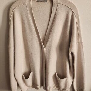 Vince Cream Cashmere Oversized Cardigan-Med
